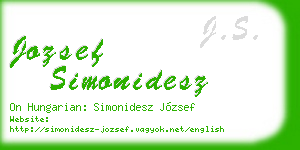 jozsef simonidesz business card